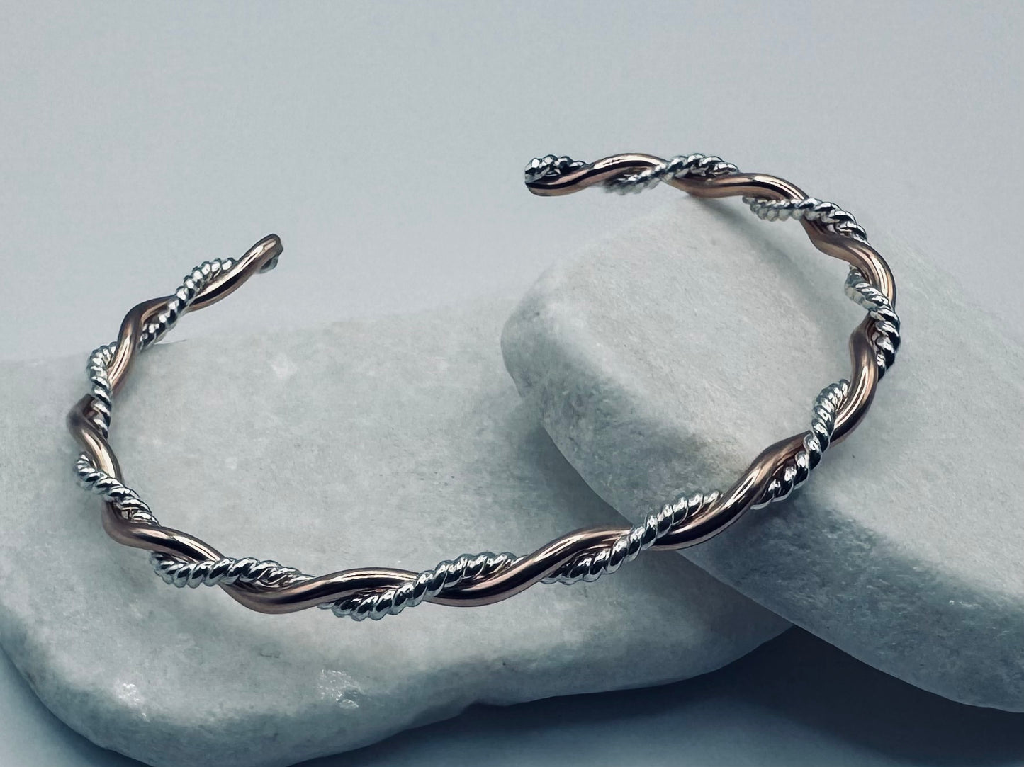 Rose Gold/Silver Twisty Twist