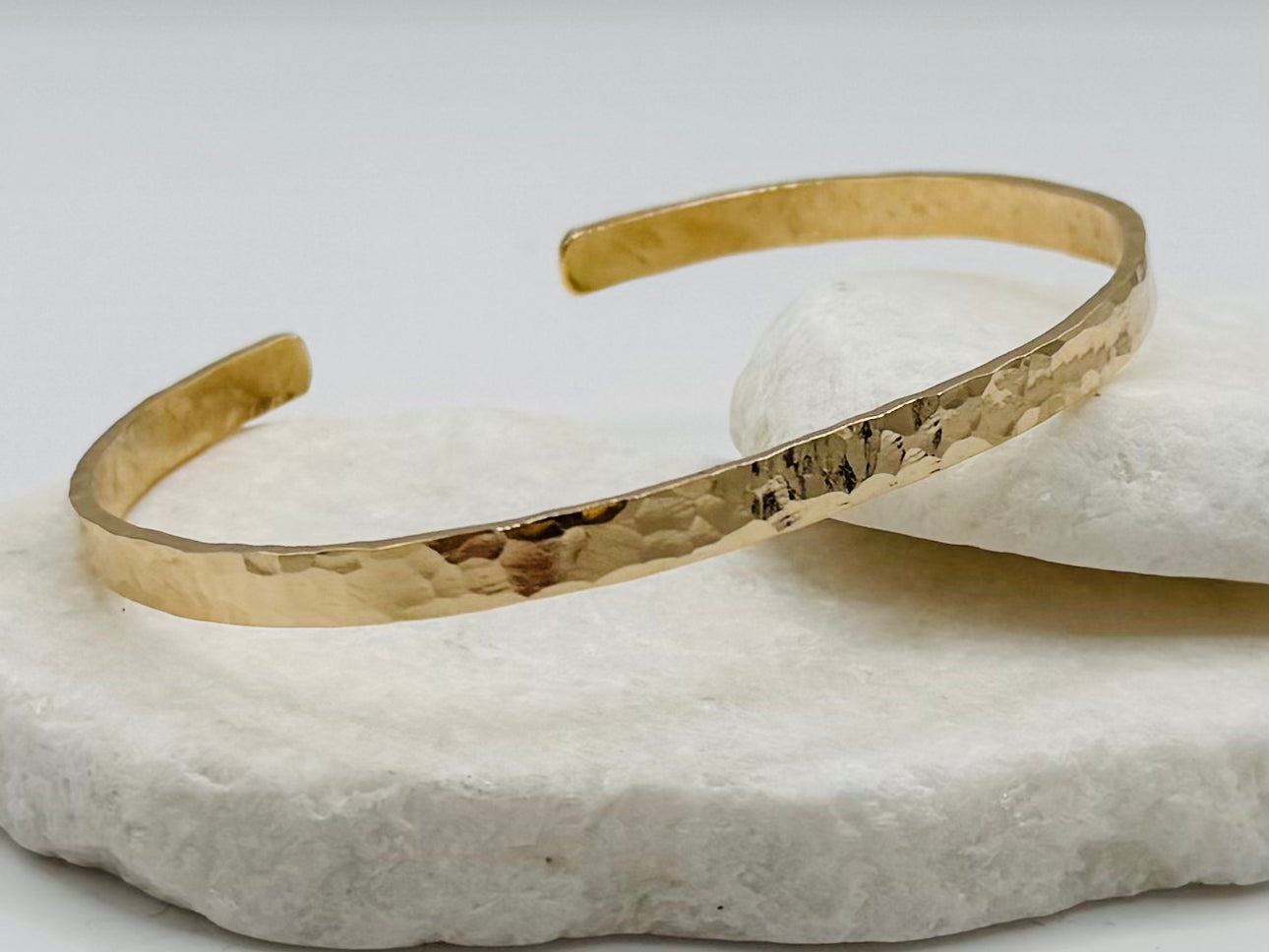 Gold Thick Bar Hammered