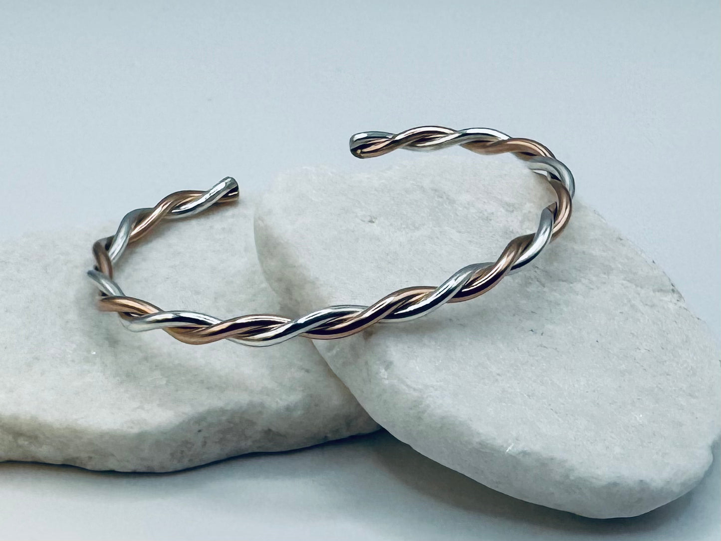 Silver/Rose Gold Double Twist