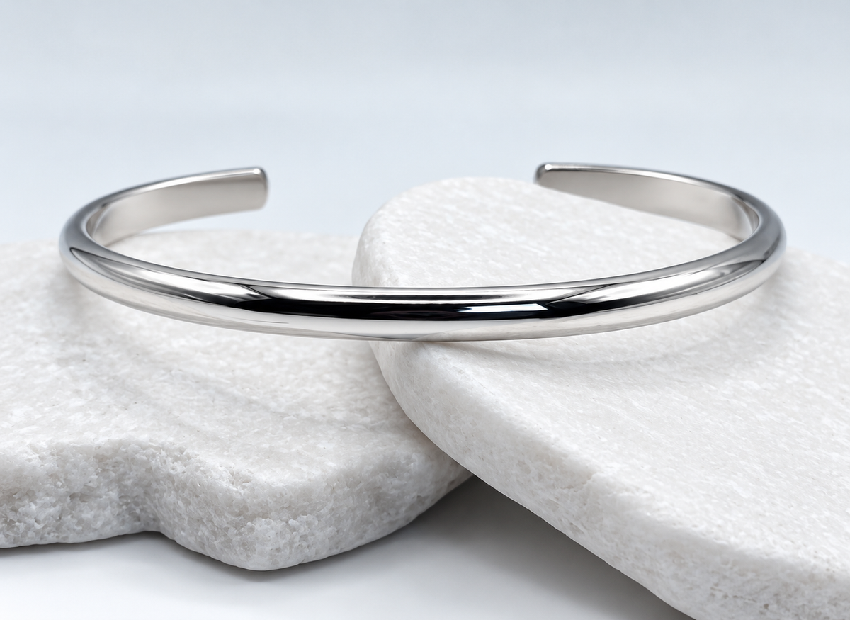 Silver Chunky Half Round
