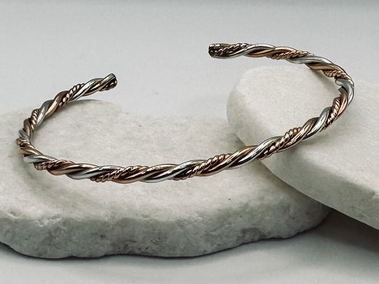 Silver Plain/ Rose Gold Plain/ Rose Gold Triple Twist