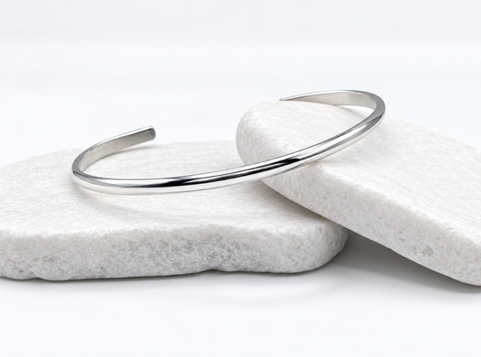 Silver Thin Half Round